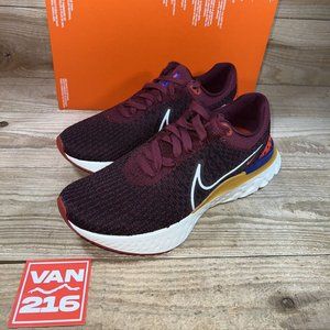 NEW: Nike Men's React Infinity Run Flyknit 3 Dark Beetroot: DH5392-600